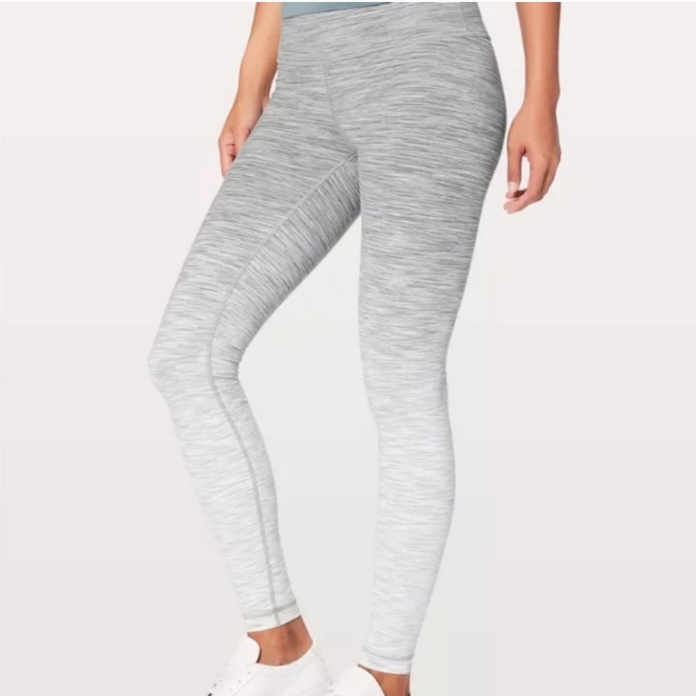 Lululemon Athletica Wunder Under Heathered Gray Gradient Leggings 28"